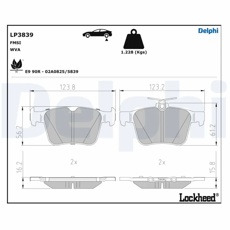 Brake Pad Set, disc brake LP3839