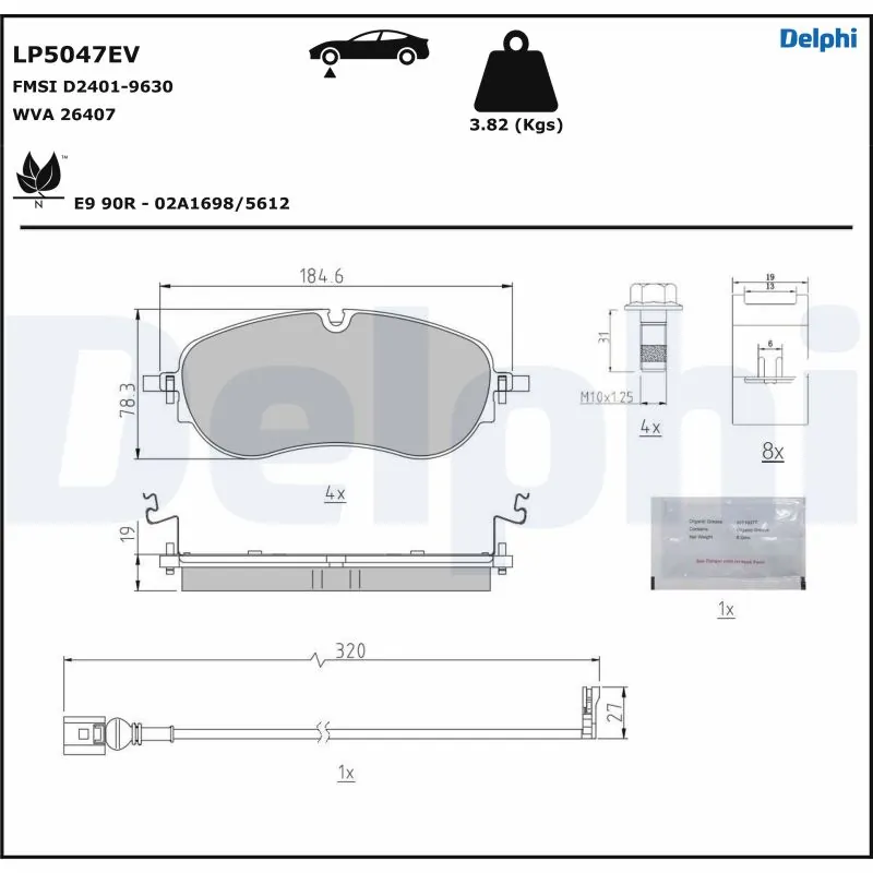 Brake Pad Set, disc brake LP5047EV