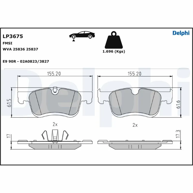 Brake Pad Set, disc brake LP3675