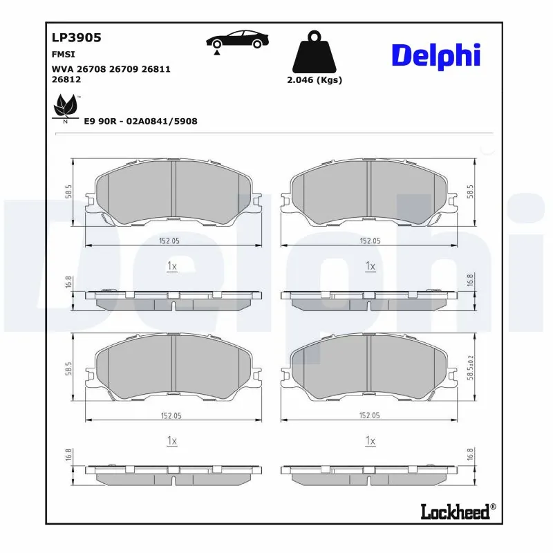 Brake Pad Set, disc brake LP3905