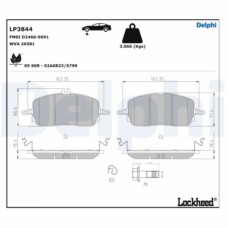 Brake Pad Set, disc brake LP3844