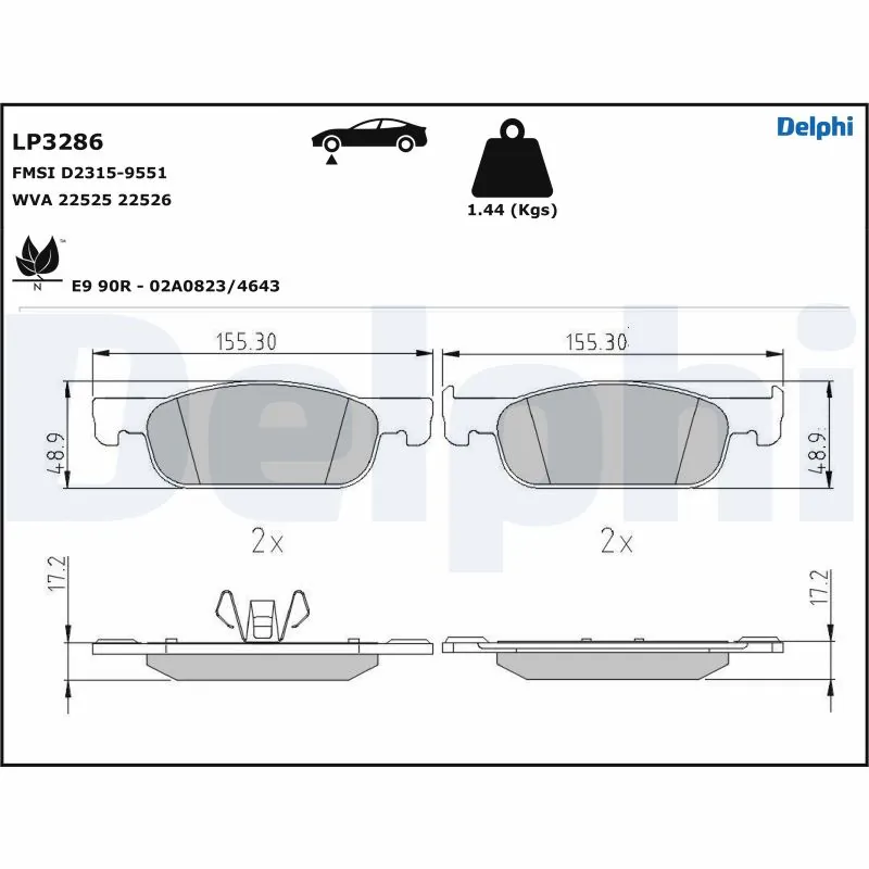 Brake Pad Set, disc brake LP3286