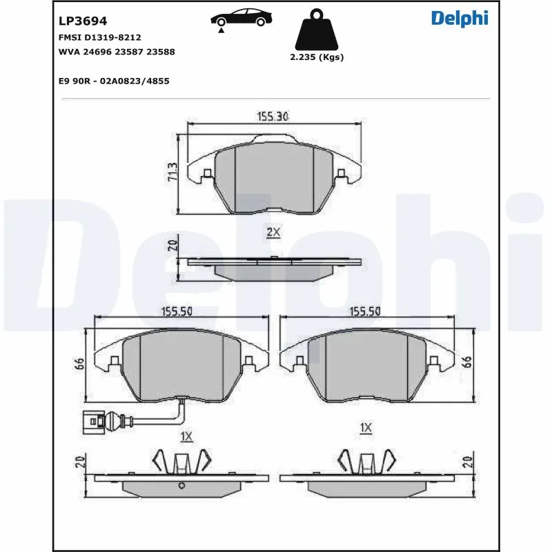 Brake Pad Set, disc brake LP3694