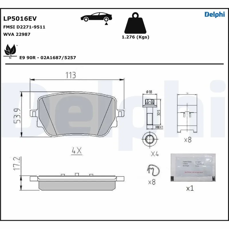 Brake Pad Set, disc brake LP5016EV