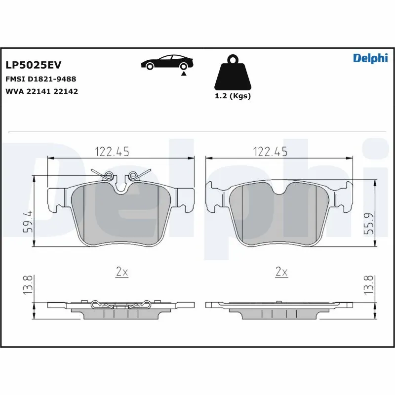 Brake Pad Set, disc brake LP5025EV
