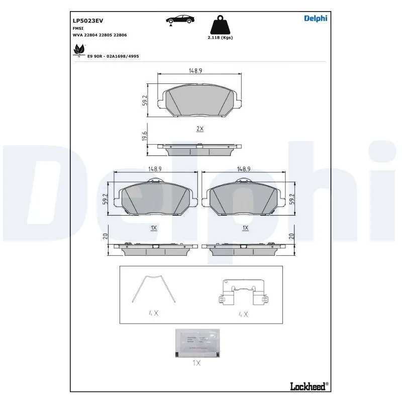 Brake Pad Set, disc brake LP5023EV