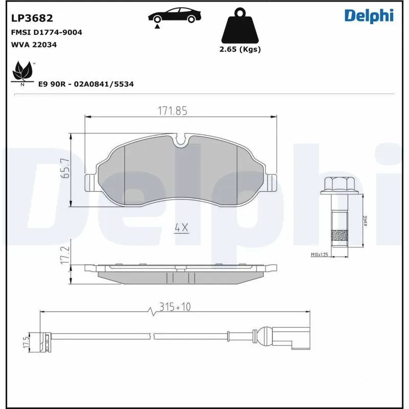 Brake Pad Set, disc brake LP3682