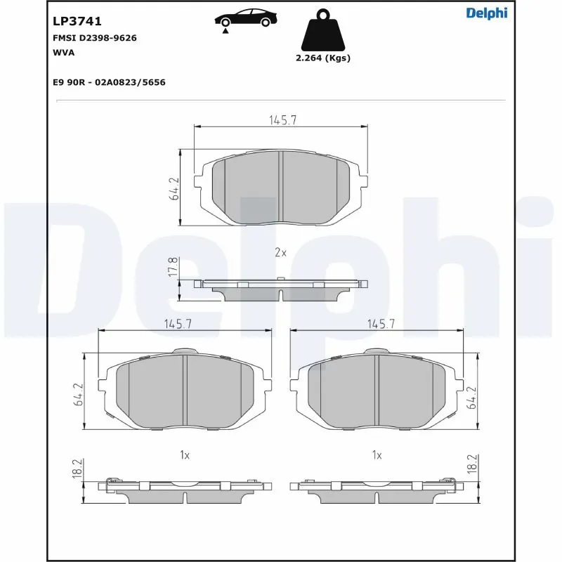 Brake Pad Set, disc brake LP3741