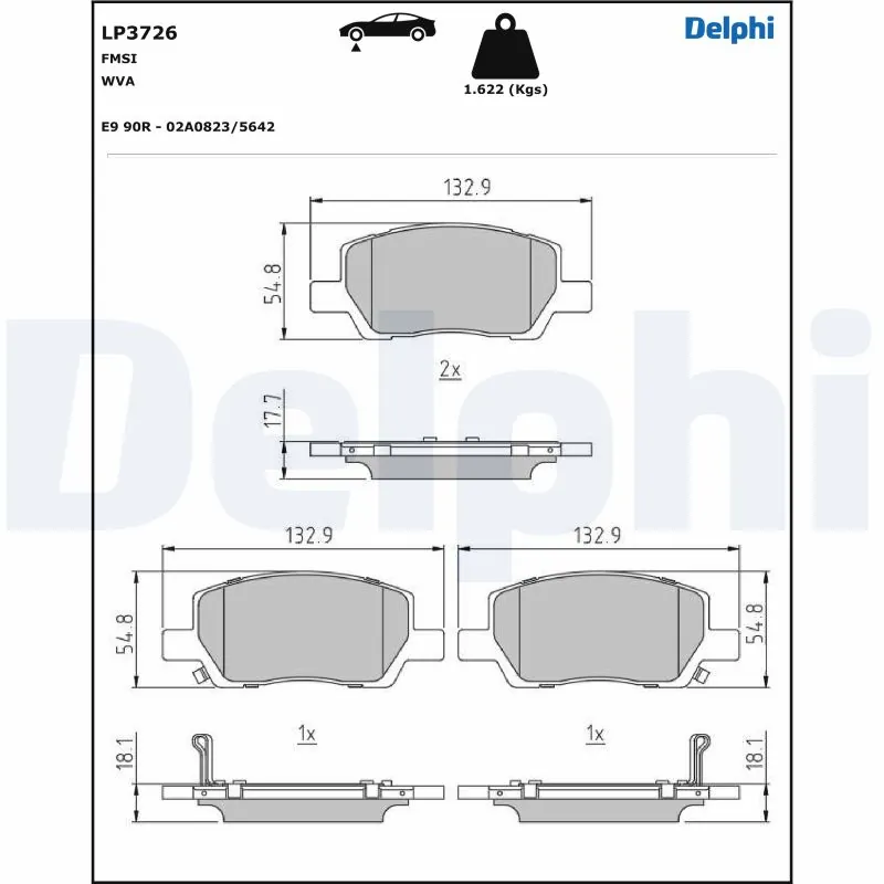 Brake Pad Set, disc brake LP3726