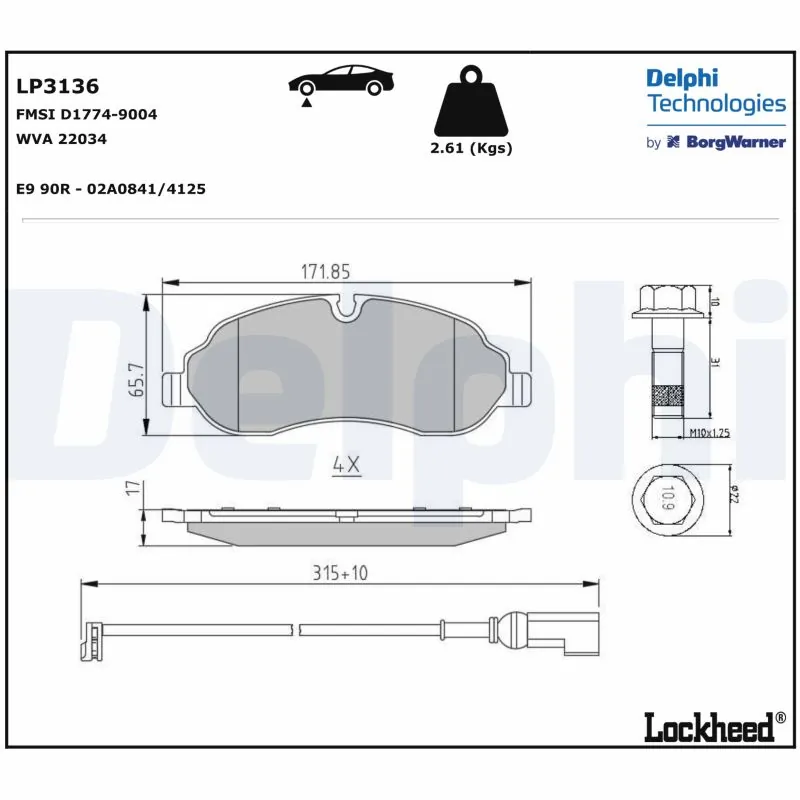 Brake Pad Set, disc brake LP3136