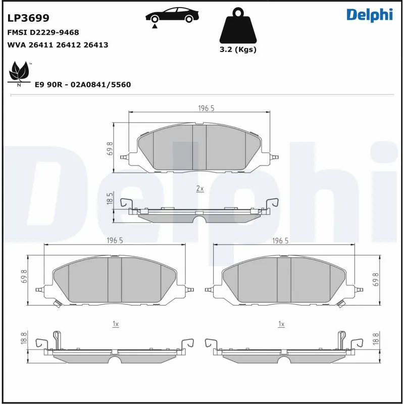 Brake Pad Set, disc brake LP3699