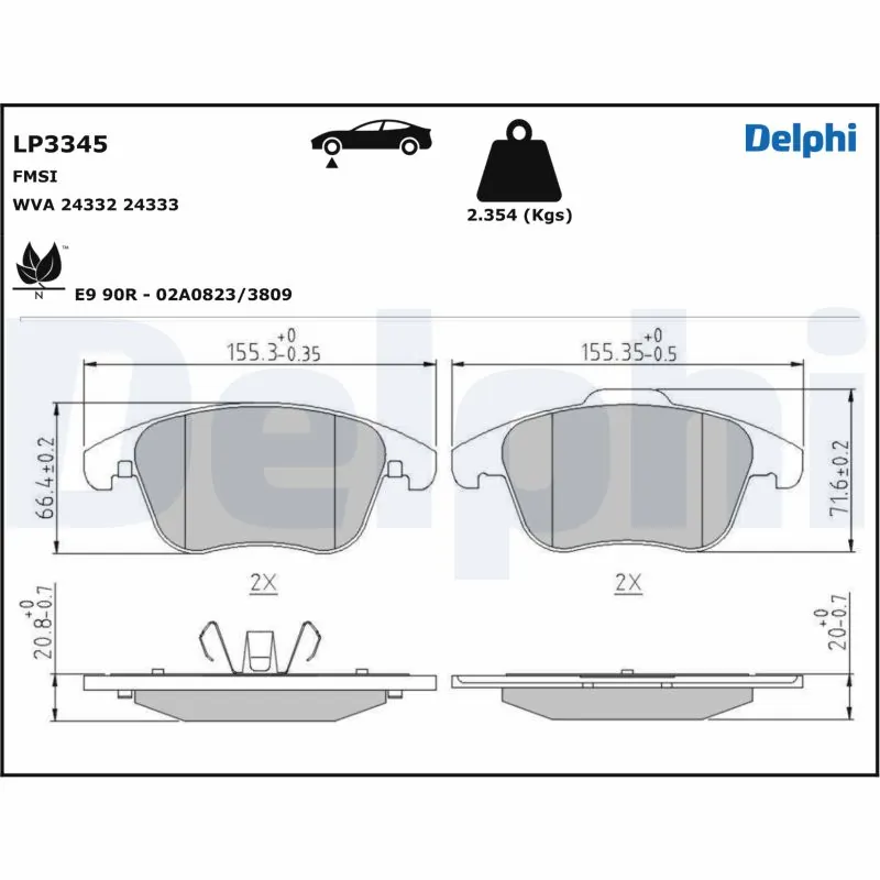 Brake Pad Set, disc brake LP3345