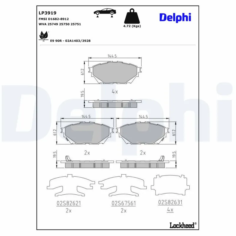 Brake Pad Set, disc brake LP3919