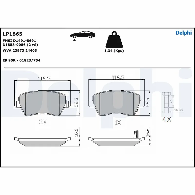 Brake Pad Set, disc brake LP1865