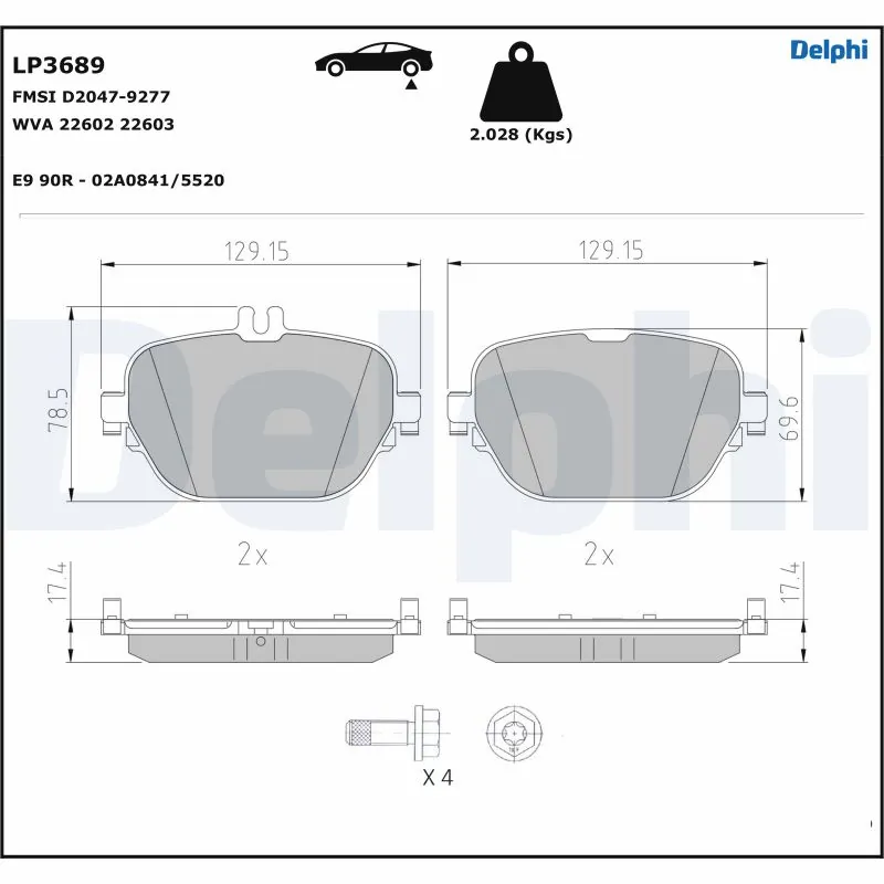 Brake Pad Set, disc brake LP3689