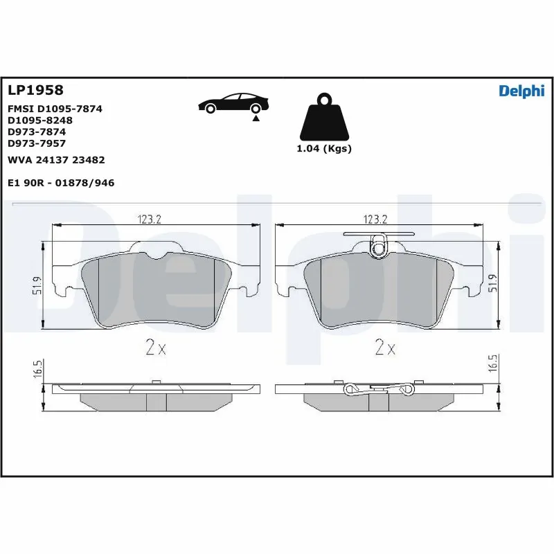 Brake Pad Set, disc brake LP1958