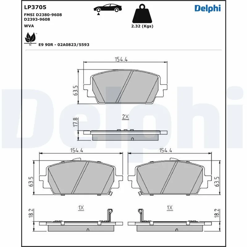 Brake Pad Set, disc brake LP3705