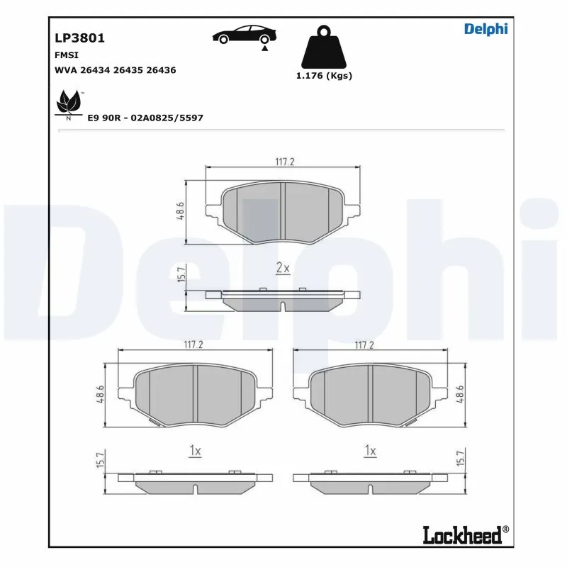 Brake Pad Set, disc brake LP3801