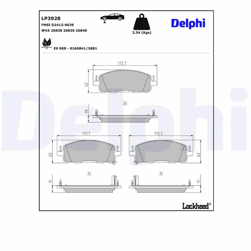 Brake Pad Set, disc brake LP3928