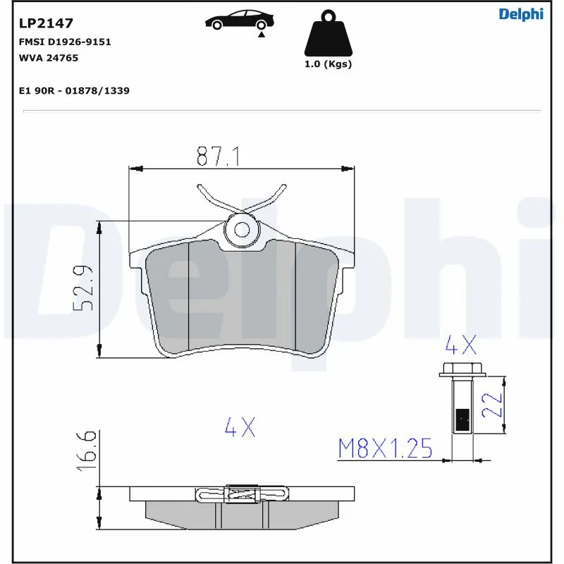 Brake Pad Set, disc brake LP2147