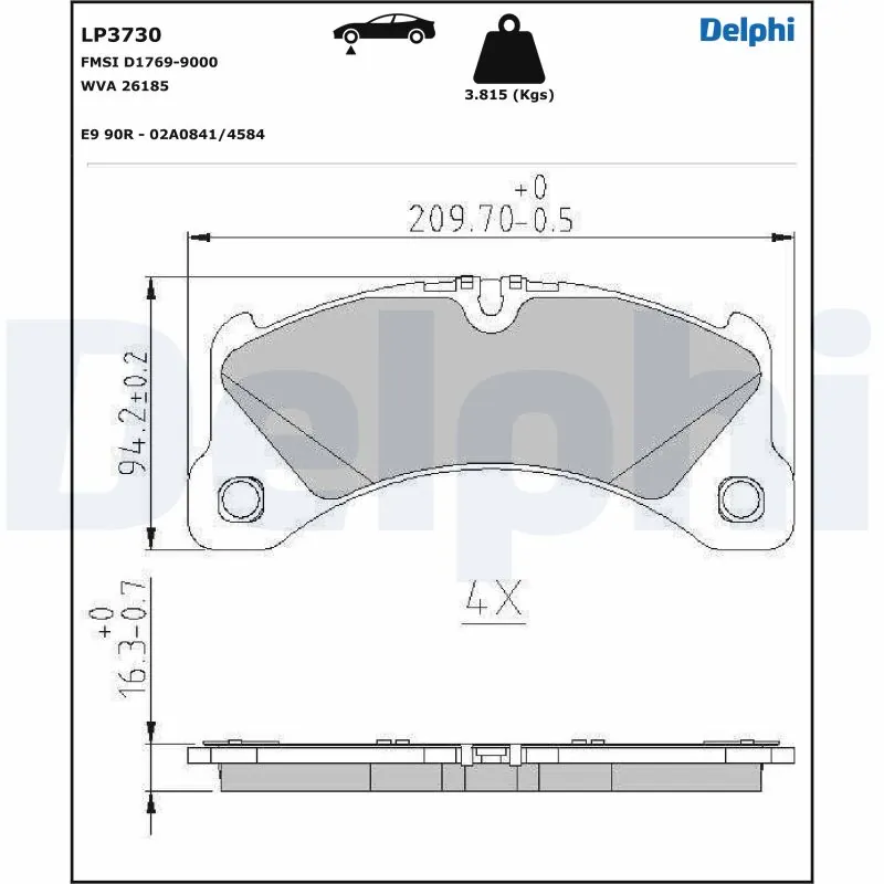 Brake Pad Set, disc brake LP3730