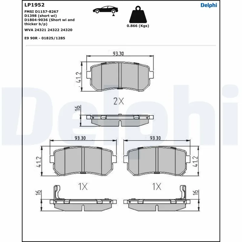 Brake Pad Set, disc brake LP1952