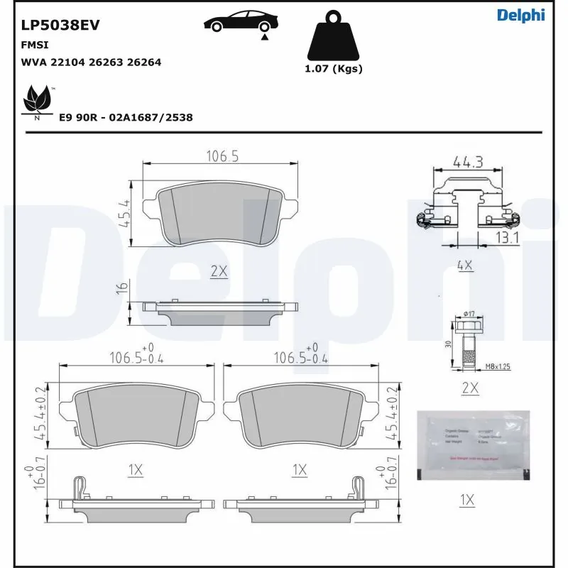 Brake Pad Set, disc brake LP5038EV