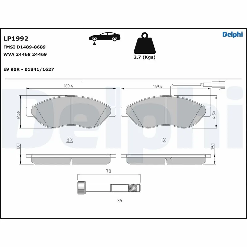 Brake Pad Set, disc brake LP1992