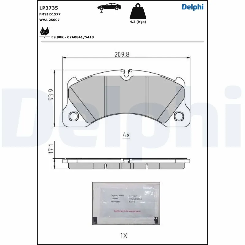 Brake Pad Set, disc brake LP3735