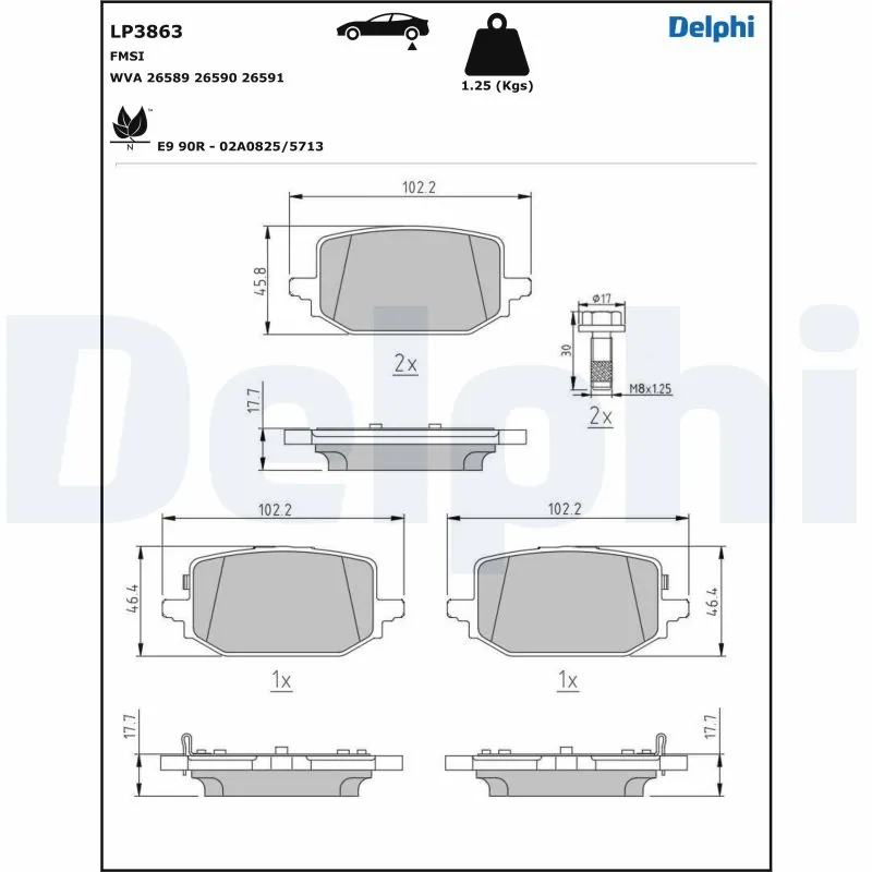 Brake Pad Set, disc brake LP3863