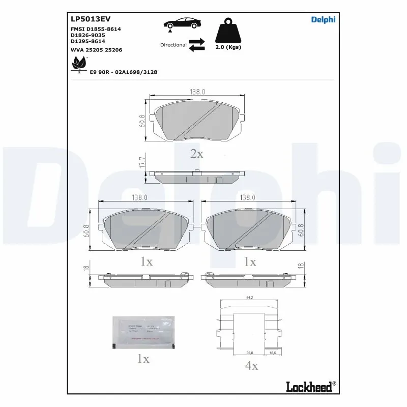 Brake Pad Set, disc brake LP5013EV