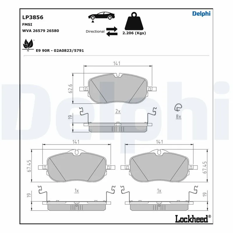 Brake Pad Set, disc brake LP3856