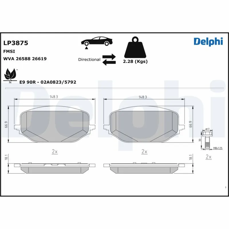 Brake Pad Set, disc brake LP3875