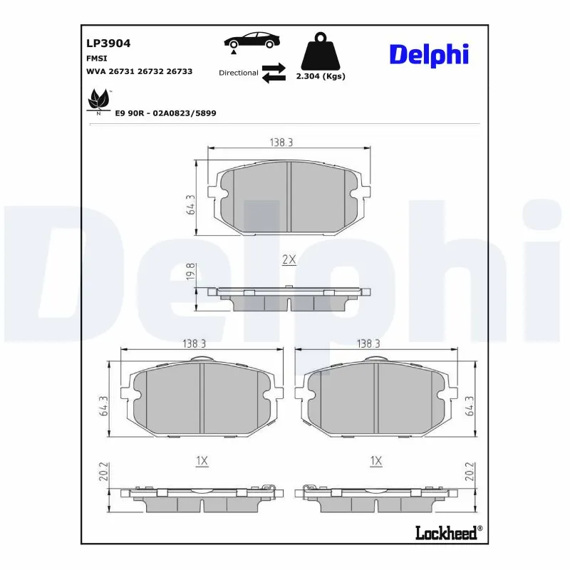 Brake Pad Set, disc brake LP3904