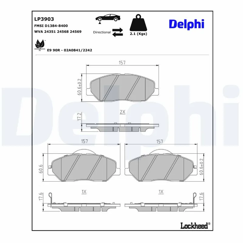 Brake Pad Set, disc brake LP3903