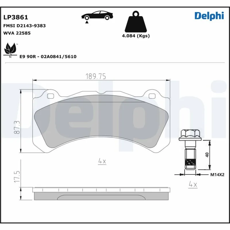 Brake Pad Set, disc brake LP3861