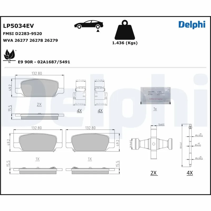 Brake Pad Set, disc brake LP5034EV