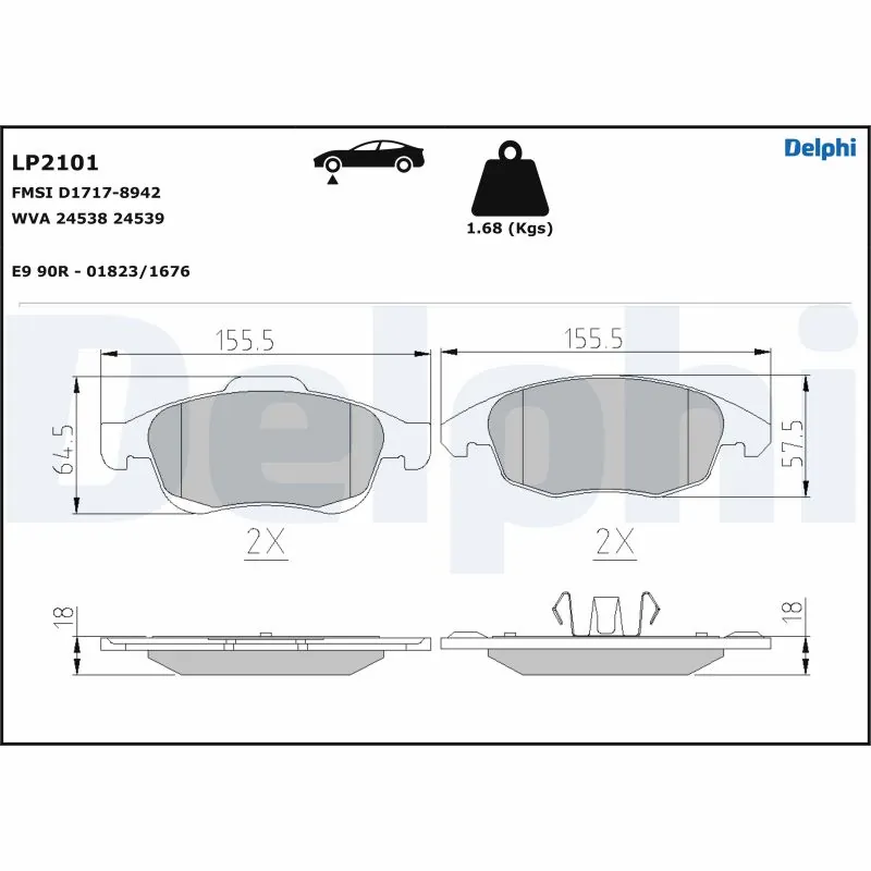 Brake Pad Set, disc brake LP2101