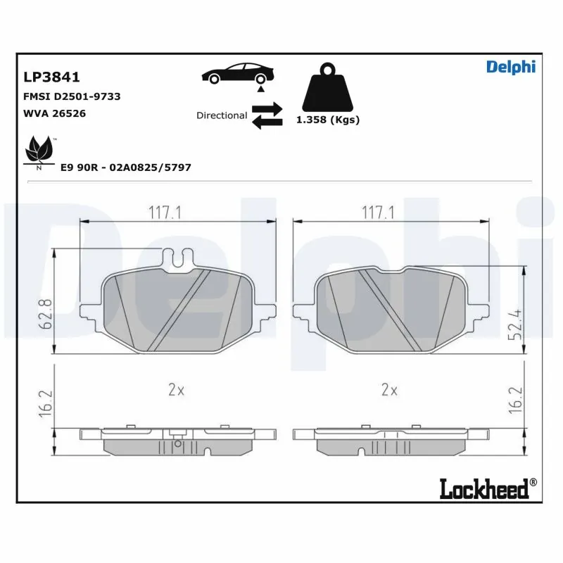 Brake Pad Set, disc brake LP3841