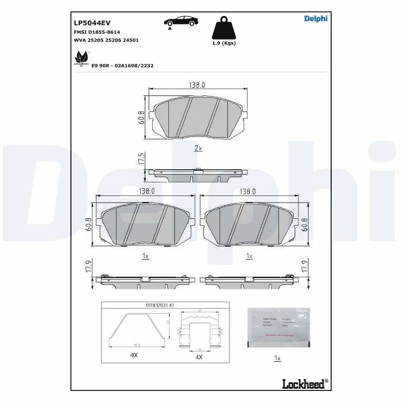 Brake Pad Set, disc brake LP5044EV