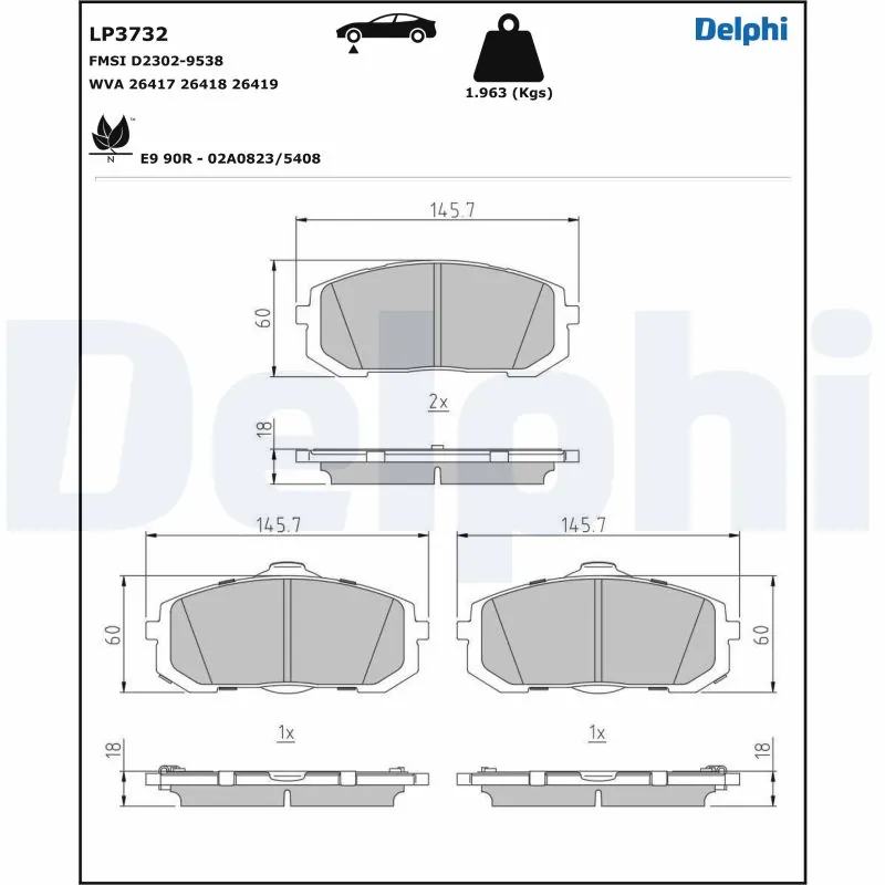 Brake Pad Set, disc brake LP3732