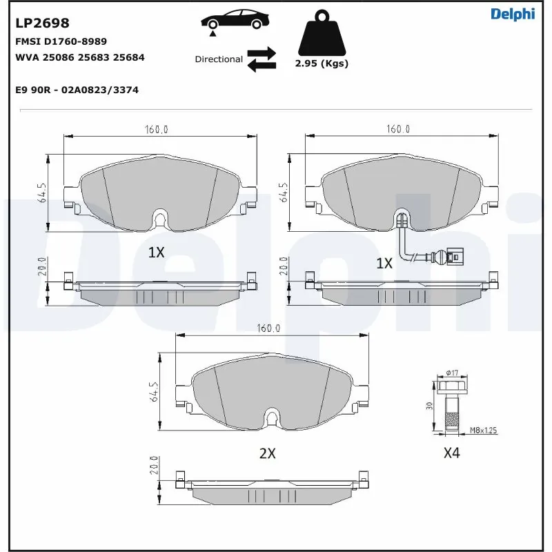 Brake Pad Set, disc brake LP2698