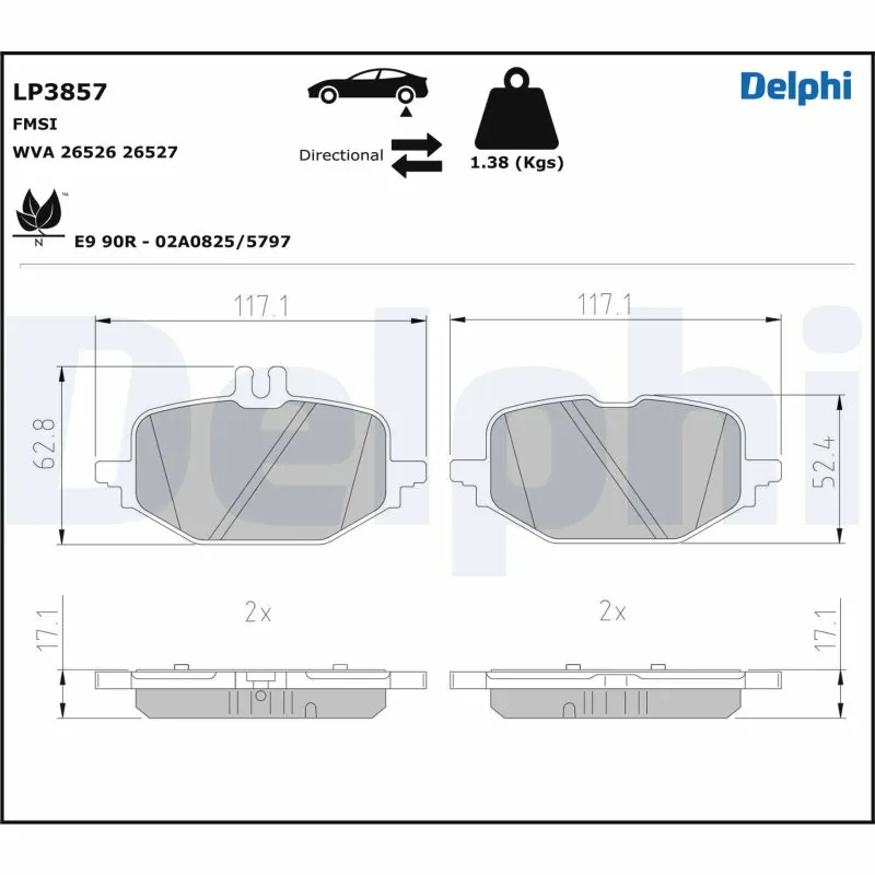 Brake Pad Set, disc brake LP3857