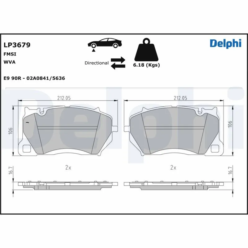 Brake Pad Set, disc brake LP3679