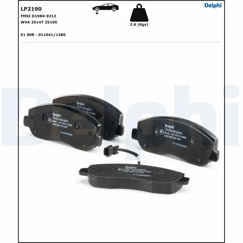 Brake Pad Set, disc brake LP2190