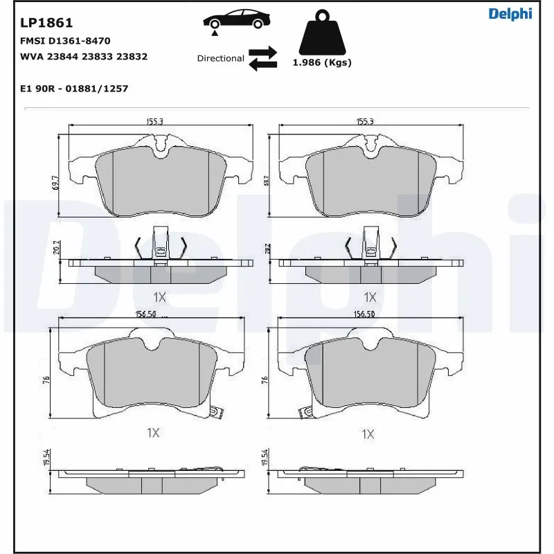 Brake Pad Set, disc brake LP1861
