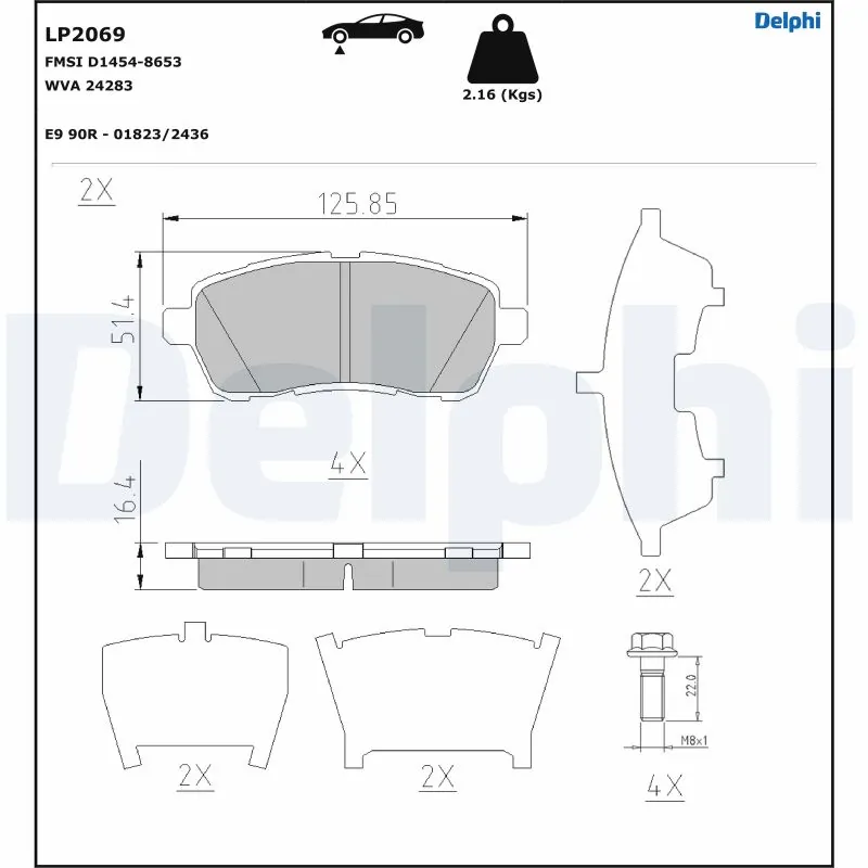 Brake Pad Set, disc brake LP2069