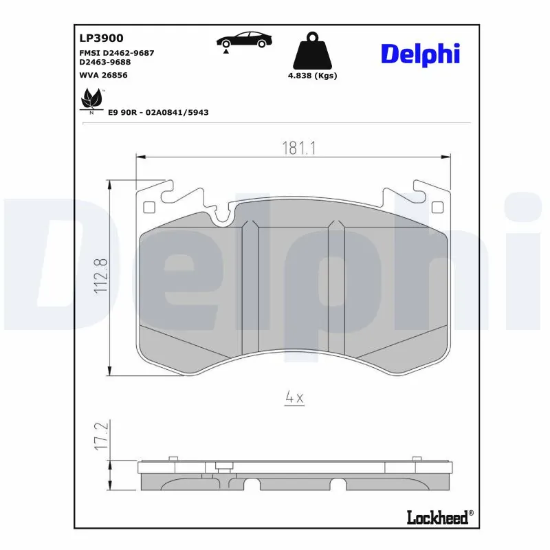 Brake Pad Set, disc brake LP3900