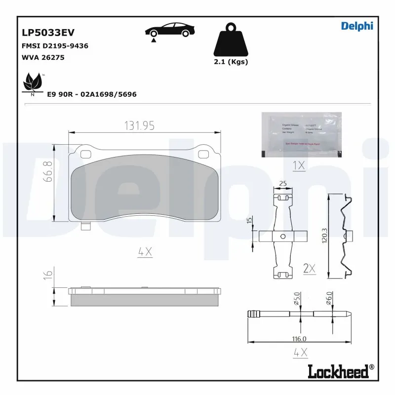 Brake Pad Set, disc brake LP5033EV