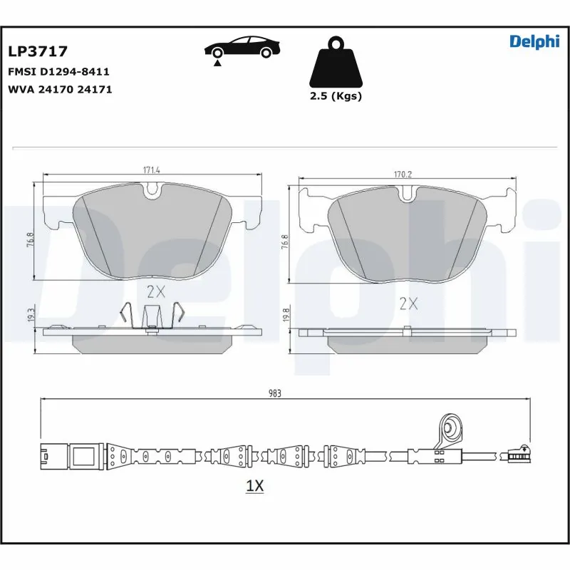 Brake Pad Set, disc brake LP3717